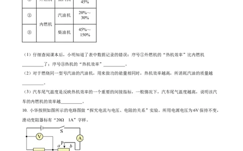 2026上海长宁初三一模物理试题（原卷版）_0122026上海中考一模二模真题试卷_2026年上海一模_上海1500初中高中试卷_长宁区