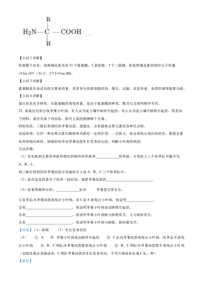四川省眉山市仁寿县协作体2024-2025学年高一上学期11月期中联考生物试题Word版含解析_2024年12月试卷_1224四川省眉山市仁寿县协作体2024-2025学年高一上学期11月期中联考
