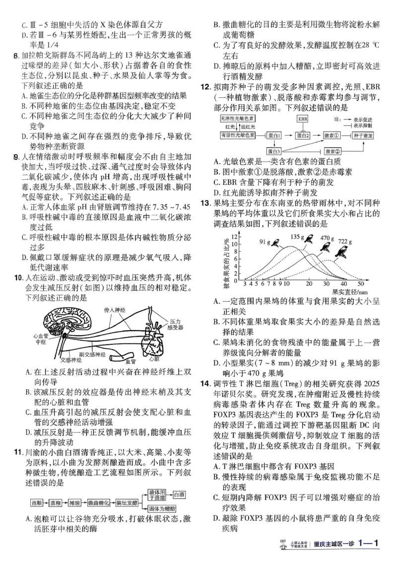 2026生物金考卷特快专递第6期《一模精选卷》试题册_第六期物化生_2026生物金考卷特快专递第6期《一模精选卷》