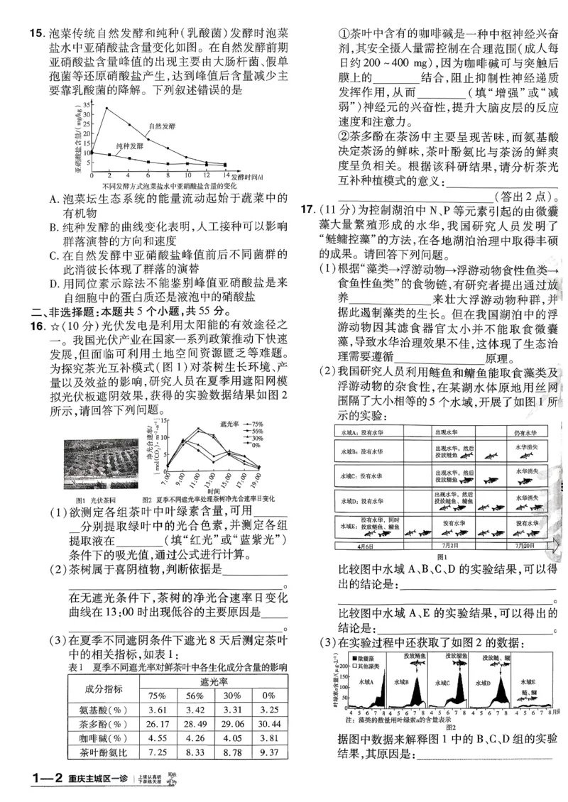 2026生物金考卷特快专递第6期《一模精选卷》试题册_第六期物化生_2026生物金考卷特快专递第6期《一模精选卷》