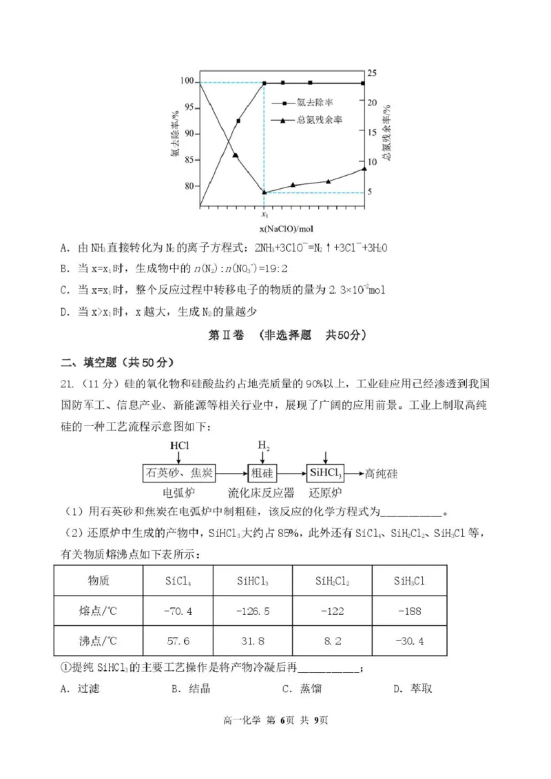 哈三中2024&mdash;2025学年度下学期高一学年4月月考化学试卷及答案哈三中2024&mdash;2025学年度下学期高一学年4月月考化学试卷_2025年04月试卷