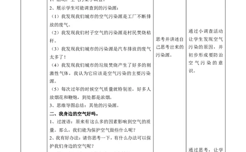 10清新空气是个宝第二课时教案_26新二年级道法下册（统编版）_版本一(1)_部编版道德与法治2下_旧版_道法2下课件教案_02.道法2下教案设计_教案第一套