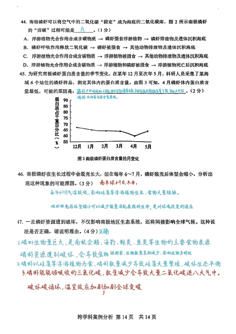 2025松江一模跨学科参考答案_0122026上海中考一模二模真题试卷_2025-2012年_6.2025年上海一模_分科目整理（试卷及答案）英语听力音频在这里_跨学科_答案