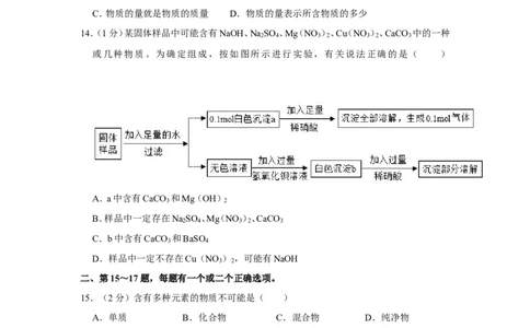 2021年上海市浦东新区中考化学二模试卷_0122026上海中考一模二模真题试卷_2025-2012年_5.上海中考化学一模二模（12-24）_二模_2021年上海市中考化学二模试卷（15份）
