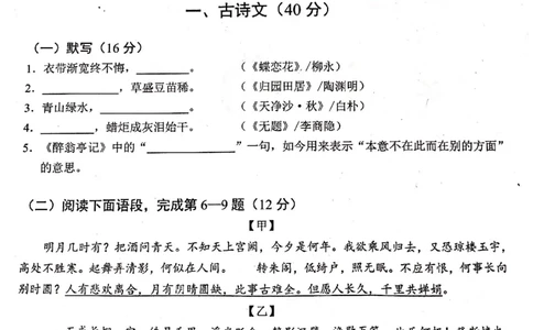 上海市浦东新区2019&mdash;2020学年第一学期初中学业质量检测九年级语文试题（图片版，无答案）_0122026上海中考一模二模真题试卷_2025-2012年_1.上海中考语文一模二模（14-24）_一模