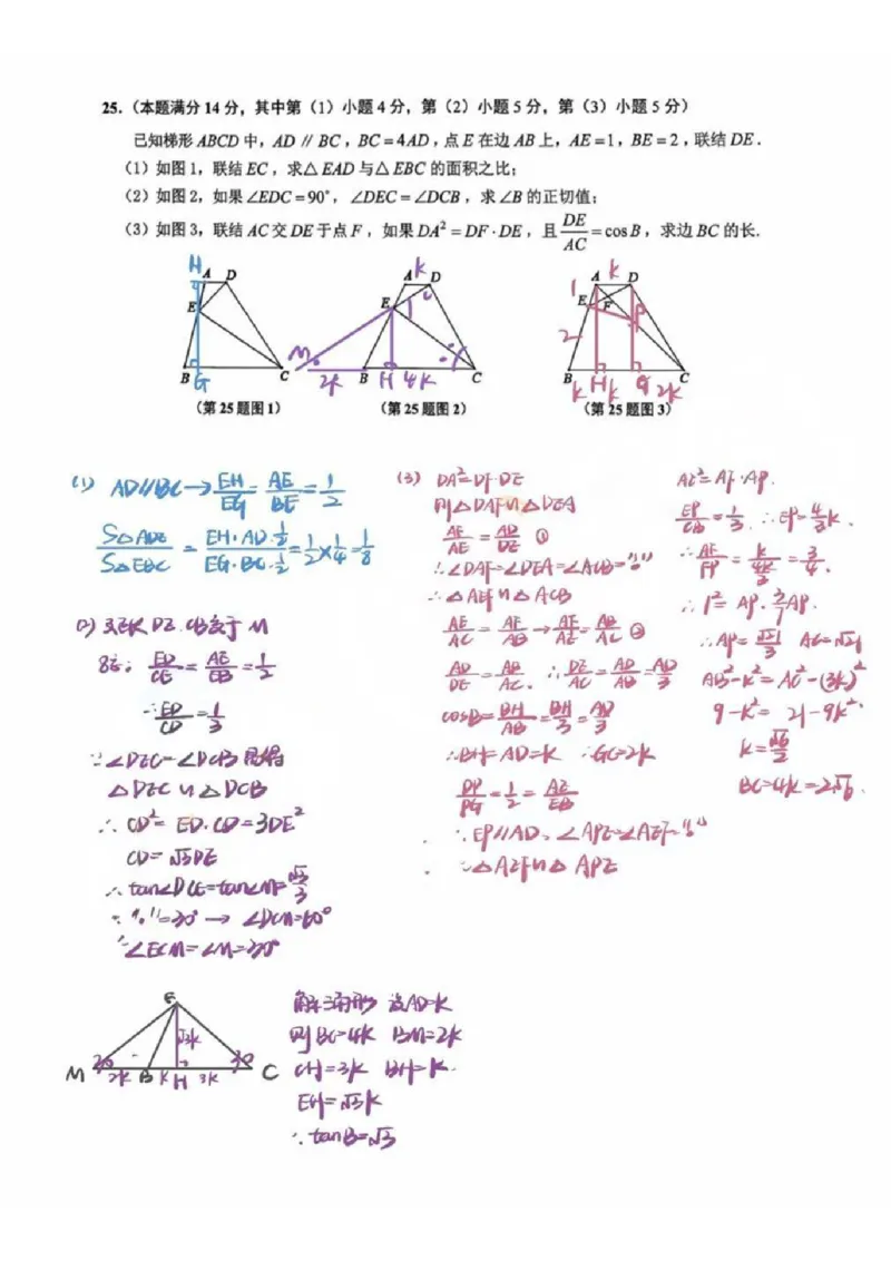 2025青浦区初三一模数学参考答案_0122026上海中考一模二模真题试卷_2025-2012年_6.2025年上海一模_分科目整理（试卷及答案）英语听力音频在这里_数学_答案