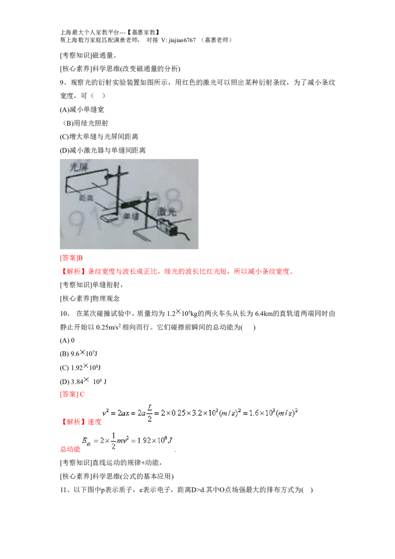 2020年上海市高考物理试题及答案_0122026上海中考一模二模真题试卷_2026年上海一模_上海1500初中高中试卷_高中_高考真题_4.上海高考物理2023-2014