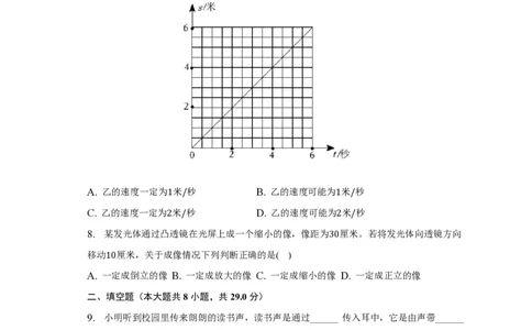 上海市闵行区七宝第二中学2022-2023学年八年级下学期期末物理试卷_0122026上海中考一模二模真题试卷_2026年上海一模_上海1500初中高中试卷_初中_八年级_下学期_3：期末