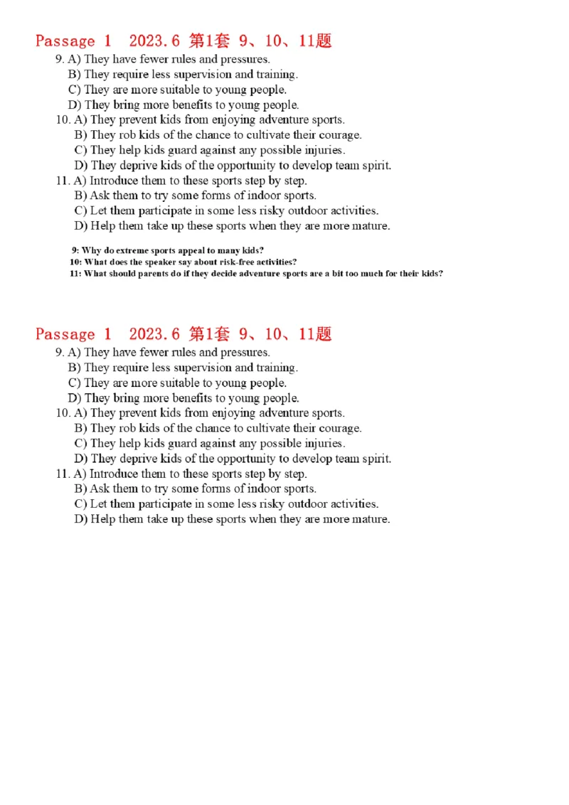 01.听力带练1（23年6月第1套）_2025刘晓燕四六级_其他机构_0、2025年12月六级_01.启航六级全程班马天艺_04.真题带练_03.听力