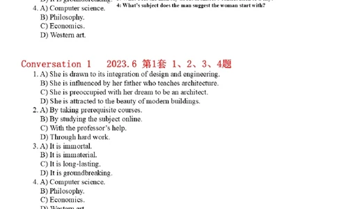 01.听力带练1（23年6月第1套）_2025刘晓燕四六级_其他机构_0、2025年12月六级_01.启航六级全程班马天艺_04.真题带练_03.听力