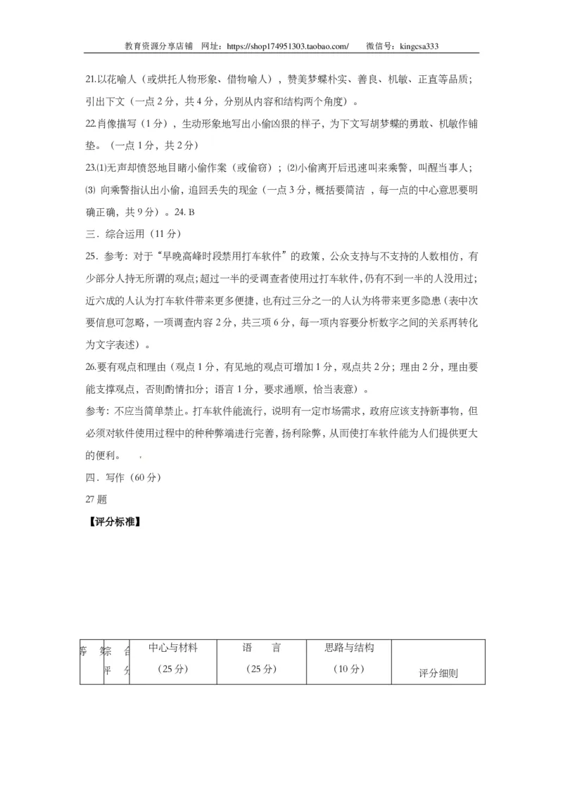 上海市闸北区2014年中考（二模）学科质量检测语文试题及答案（PDF版）_0122026上海中考一模二模真题试卷_2025-2012年_1.上海中考语文一模二模（14-24）_二模_赠PDF版