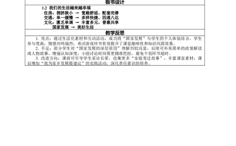 1.2《我们的生活越来越幸福&mdash;&mdash;舒适安心的住房便利快捷的交通》教案设计_26新三年级道法下册（统编版）_版本一_部编版道德与法治3下_2026春新版_第二套