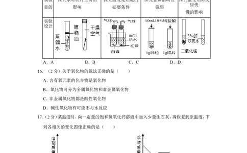 2021年上海市宝山区中考化学二模试卷_0122026上海中考一模二模真题试卷_2025-2012年_5.上海中考化学一模二模（12-24）_二模_2021年上海市中考化学二模试卷（15份）