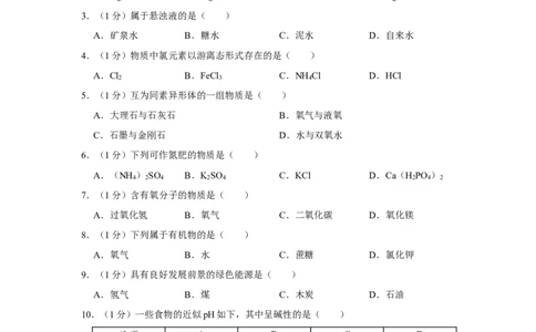 2020年上海市中考化学真题（空白卷）_0122026上海中考一模二模真题试卷_2026年上海一模_上海1500初中高中试卷_初中_上海市历年中考真题_上海市历年中考真题_化学历年中考真题