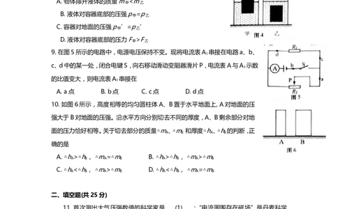 上海市杨浦区2019届九年级上学期期末(一模）质量调研物理试题及答案（word版）_0122026上海中考一模二模真题试卷_2025-2012年_4.上海中考物理一模二模（14-24）_一模