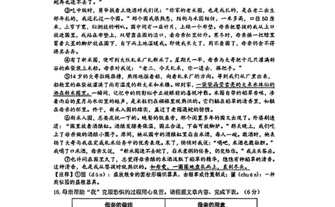 2026上海嘉定初三语文一模试卷（参考解析）_0122026上海中考一模二模真题试卷_2026年上海一模_上海1500初中高中试卷_嘉定区