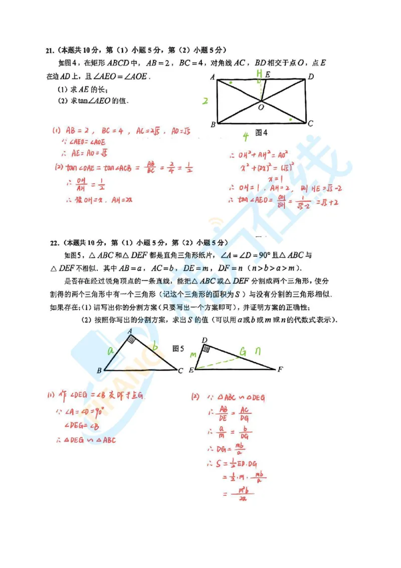 2025届金山区初三一模数学试卷(答案)_0122026上海中考一模二模真题试卷_2025-2012年_6.2025年上海一模_分科目整理（试卷及答案）英语听力音频在这里_数学_答案