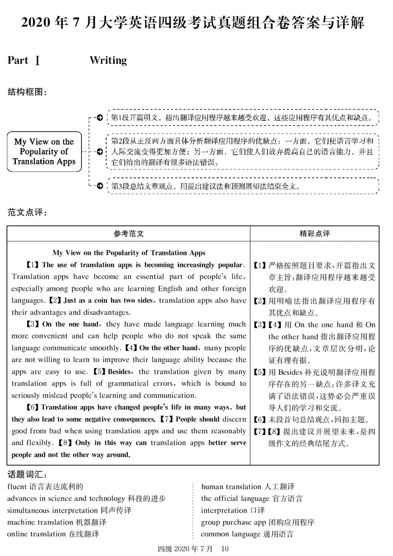 20年7月4级真题及解析_四六级真题+资料包_六级真题_2020真题+解析