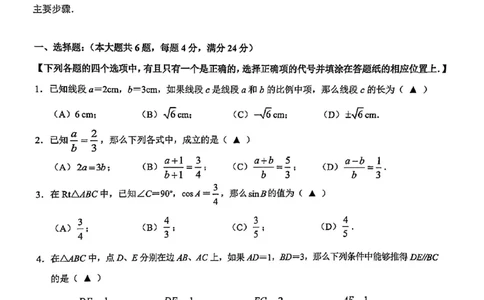 2025黄浦区初三一模数学试卷_0122026上海中考一模二模真题试卷_2025-2012年_6.2025年上海一模_分科目整理（试卷及答案）英语听力音频在这里_数学
