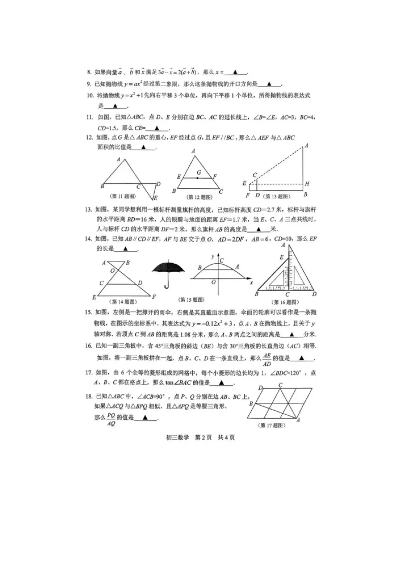 2026上海松江初三一模数学试卷_0122026上海中考一模二模真题试卷_2026年上海一模_上海1500初中高中试卷_松江区