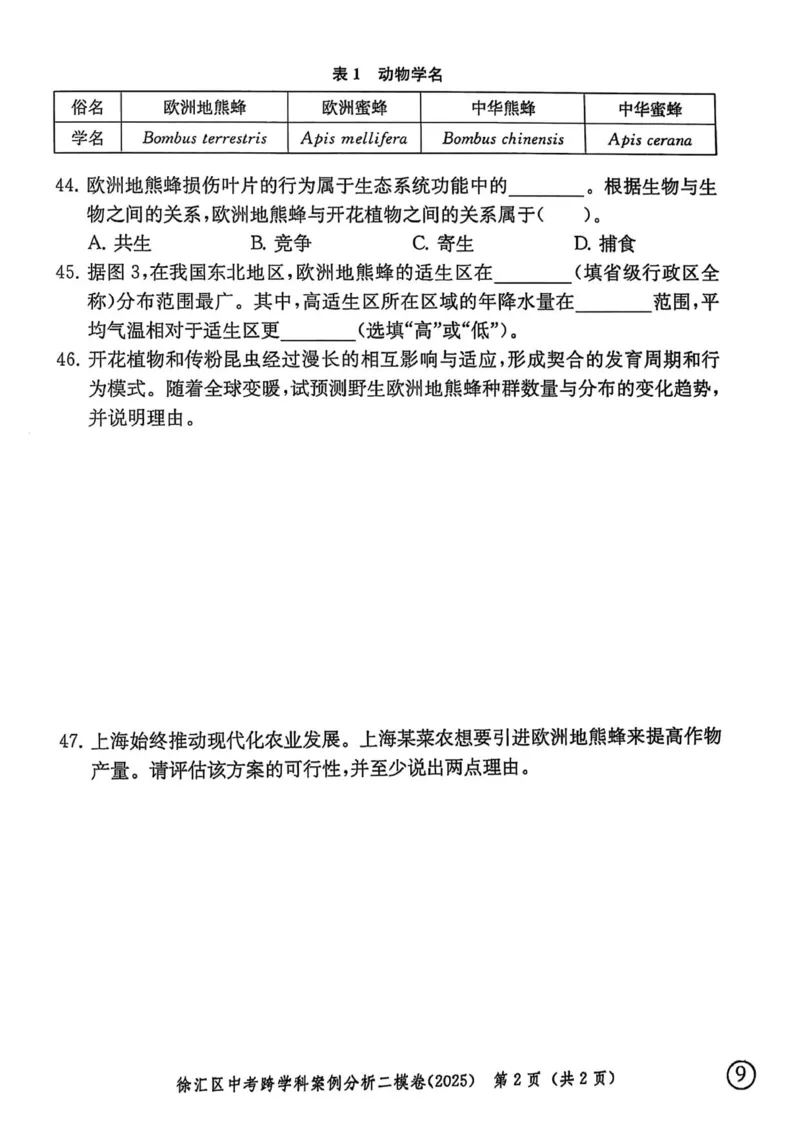 2025上海中考跨学科二模试卷_0122026上海中考一模二模真题试卷_2026年上海一模_上海1500初中高中试卷_初中_上海中考一模二模三模真题卷及解析_7.2025年上海二模_跨学科