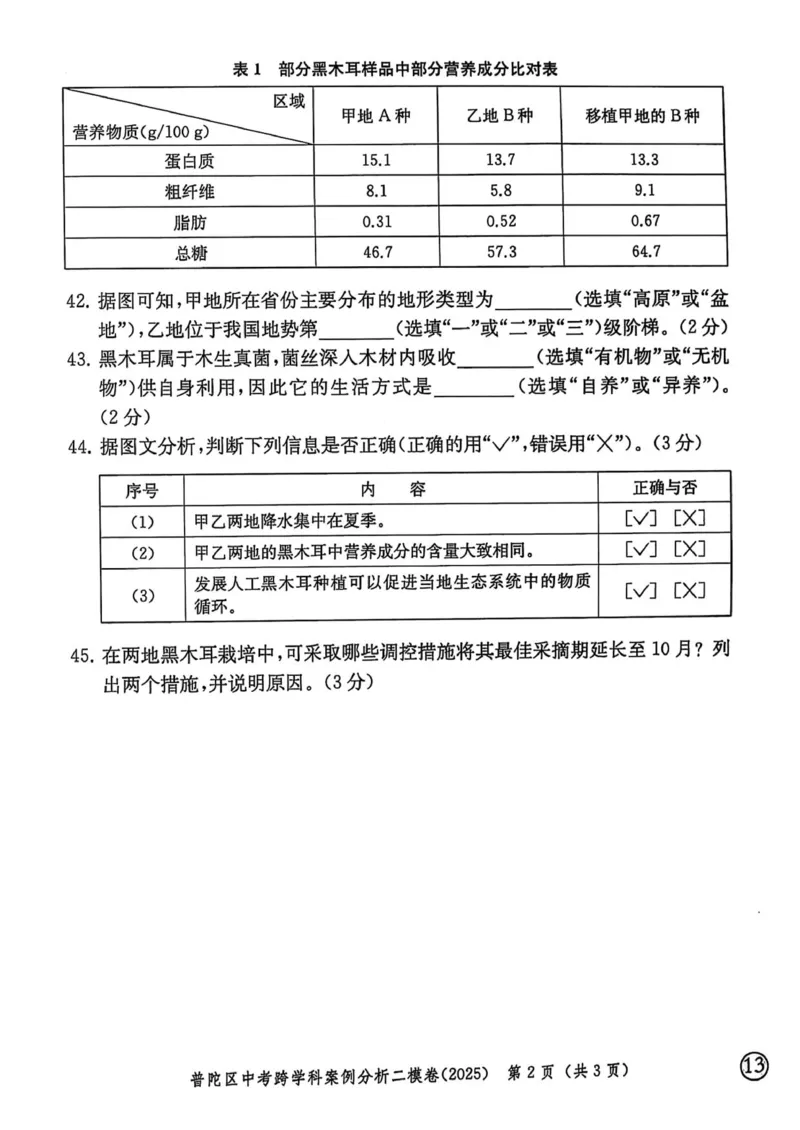 2025上海中考跨学科二模试卷_0122026上海中考一模二模真题试卷_2026年上海一模_上海1500初中高中试卷_初中_上海中考一模二模三模真题卷及解析_7.2025年上海二模_跨学科