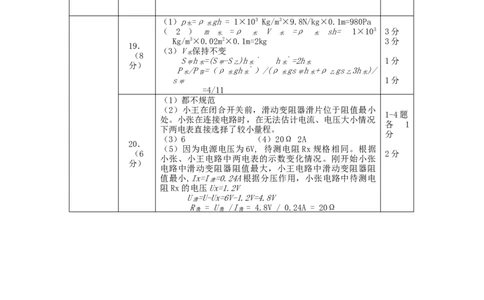 上海市浦东新区2021-2022学年九年级上学期期末质量检测（一模）物理试题答案_0122026上海中考一模二模真题试卷_2025-2012年_4.上海中考物理一模二模（14-24）_一模