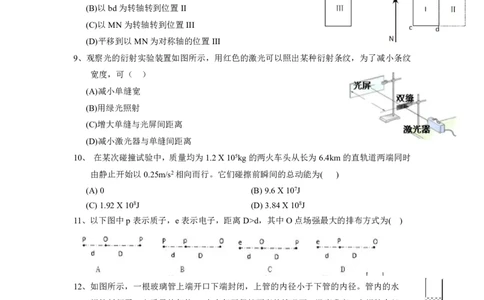 2020年上海市高考物理试题_0122026上海中考一模二模真题试卷_2026年上海一模_上海1500初中高中试卷_高中_高考真题_4.上海高考物理2023-2014