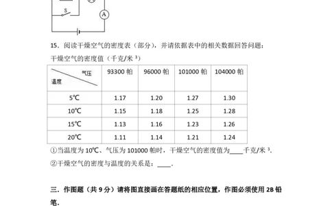 上海市静安区2017届九年级上学期期末(一模）质量调研物理试题及答案（PDF解析版）_0122026上海中考一模二模真题试卷_2025-2012年_4.上海中考物理一模二模（14-24）_一模_赠PDF版
