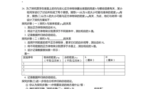 2019物理二模实验题分类汇编_0122026上海中考一模二模真题试卷_2025-2012年_4.上海中考物理一模二模（14-24）_二模_2019年上海市中考物理二模试卷（16份）