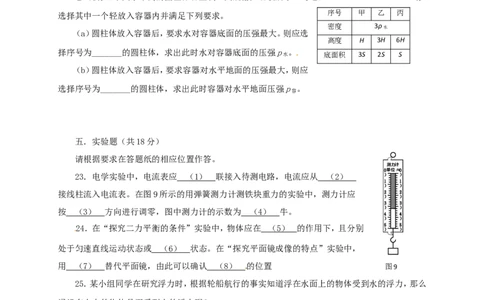 上海市静安区2017届九年级4月质量调研（二模）物理试题及答案（word版）_0122026上海中考一模二模真题试卷_2025-2012年_4.上海中考物理一模二模（14-24）_二模
