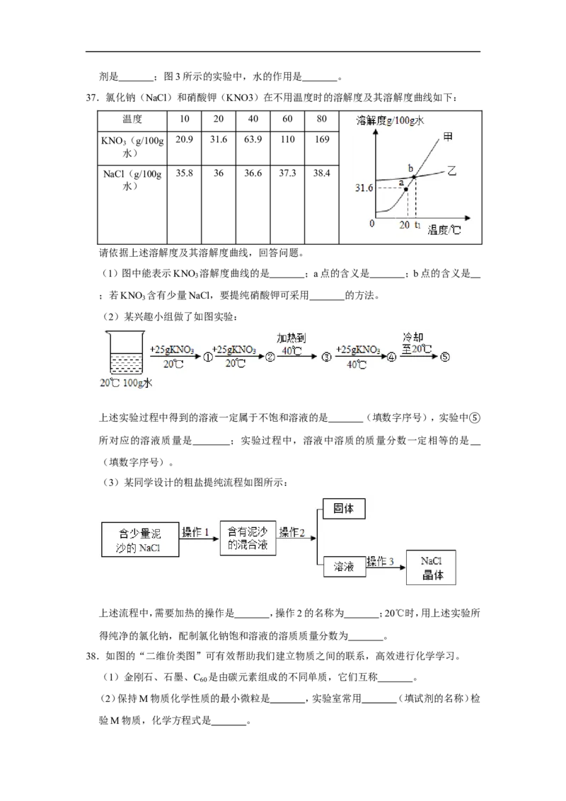 2020-2021学年上海市徐汇区九年级（上）期末化学试卷（一模）_0122026上海中考一模二模真题试卷_2025-2012年_5.上海中考化学一模二模（12-24）_一模_2021年上海市中考化学一模试卷（14份）
