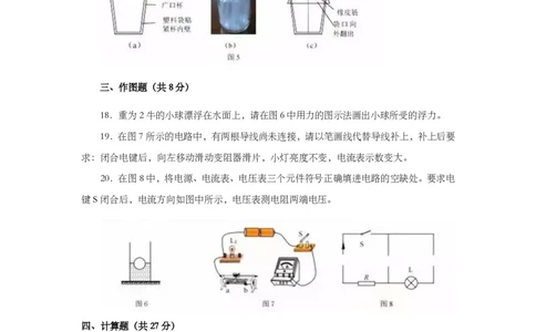 上海市徐汇区2019届九年级上学期期末(一模）质量调研物理试题及答案（PDF版）_0122026上海中考一模二模真题试卷_2025-2012年_4.上海中考物理一模二模（14-24）_一模_赠PDF版