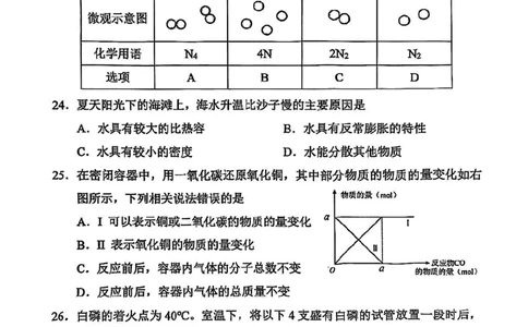 2025届徐汇区初三一模化学试卷_0122026上海中考一模二模真题试卷_2025-2012年_6.2025年上海一模_分科目整理（试卷及答案）英语听力音频在这里_化学