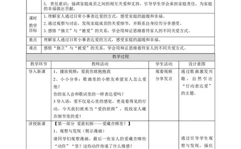 10《相亲相爱一家人》第一课时（教学设计）_26新一年级道法下册（统编版）_核心素养教案