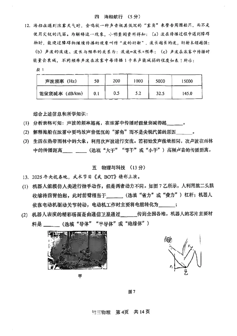 2026届松江区初三二模综合试卷（物理部分）_0122026上海中考一模二模真题试卷_2026上海二模更新中1_松江