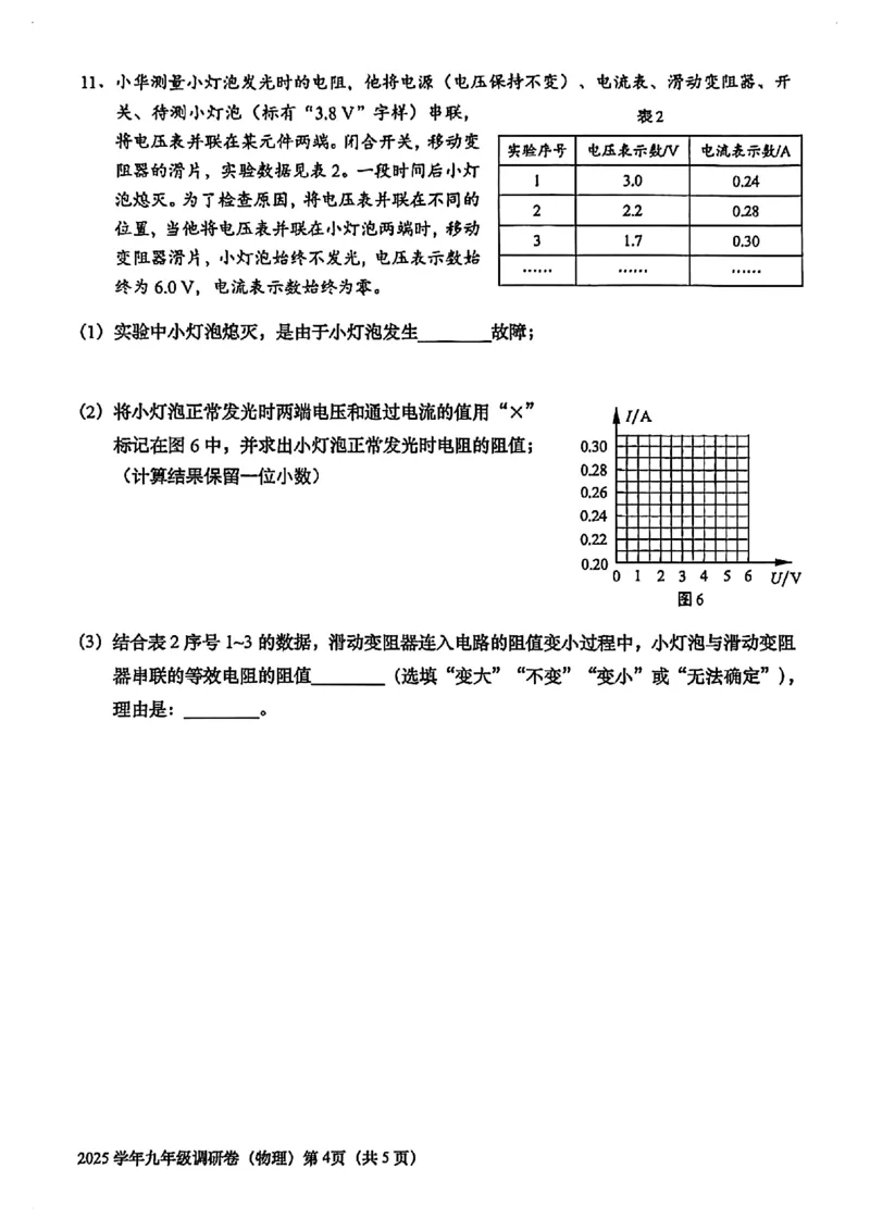 2026上海初三物理一模静安闵行金山青浦四区联考（原卷）_0122026上海中考一模二模真题试卷_2026年上海一模_上海1500初中高中试卷_金山区