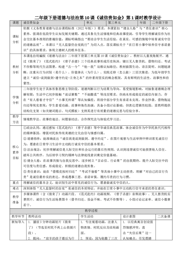 10.1《诚信贵如金》(1)(1)_26新二年级道法下册（统编版）_版本一_部编版道德与法治2下_2026春新版_第二套_01.道法2下第4套课件+核心素养教案26春已更完