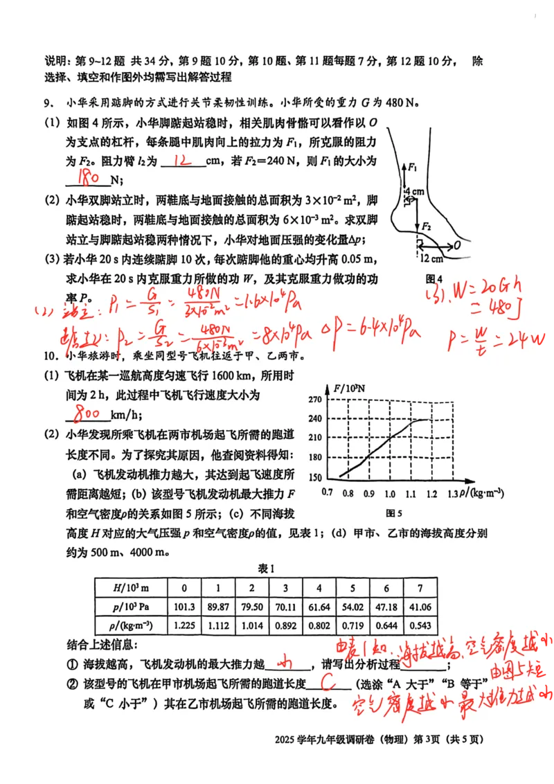 2026上海初三物理一模静安闵行金山青浦四区联考（手写答案）_0122026上海中考一模二模真题试卷_2026年上海一模_上海1500初中高中试卷_金山区