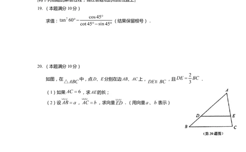 上海市浦东新区2022届九年级上学期期末(一模）质量调研数学试卷（word原卷版）_0122026上海中考一模二模真题试卷_2025-2012年_2.上海中考数学一模二模（12-24）_一模