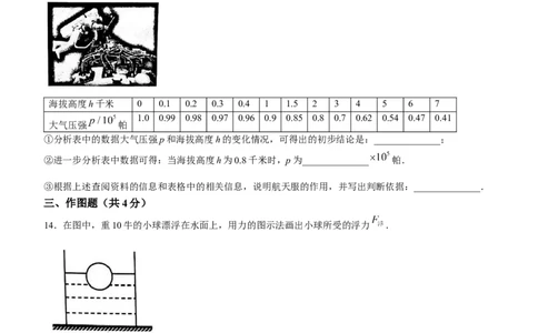 2022年上海市金山区中考一模（2021-2022学年九年级上学期期末综合测试）物理试题_0122026上海中考一模二模真题试卷_2025-2012年_4.上海中考物理一模二模（14-24）_一模
