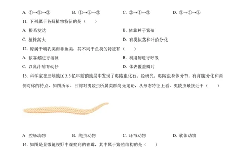 2025年上海市中考生物真题（原卷版）_0122026上海中考一模二模真题试卷_2026年上海一模_上海1500初中高中试卷_初中_上海市历年中考真题_上海市历年中考真题_生物历年中考真题