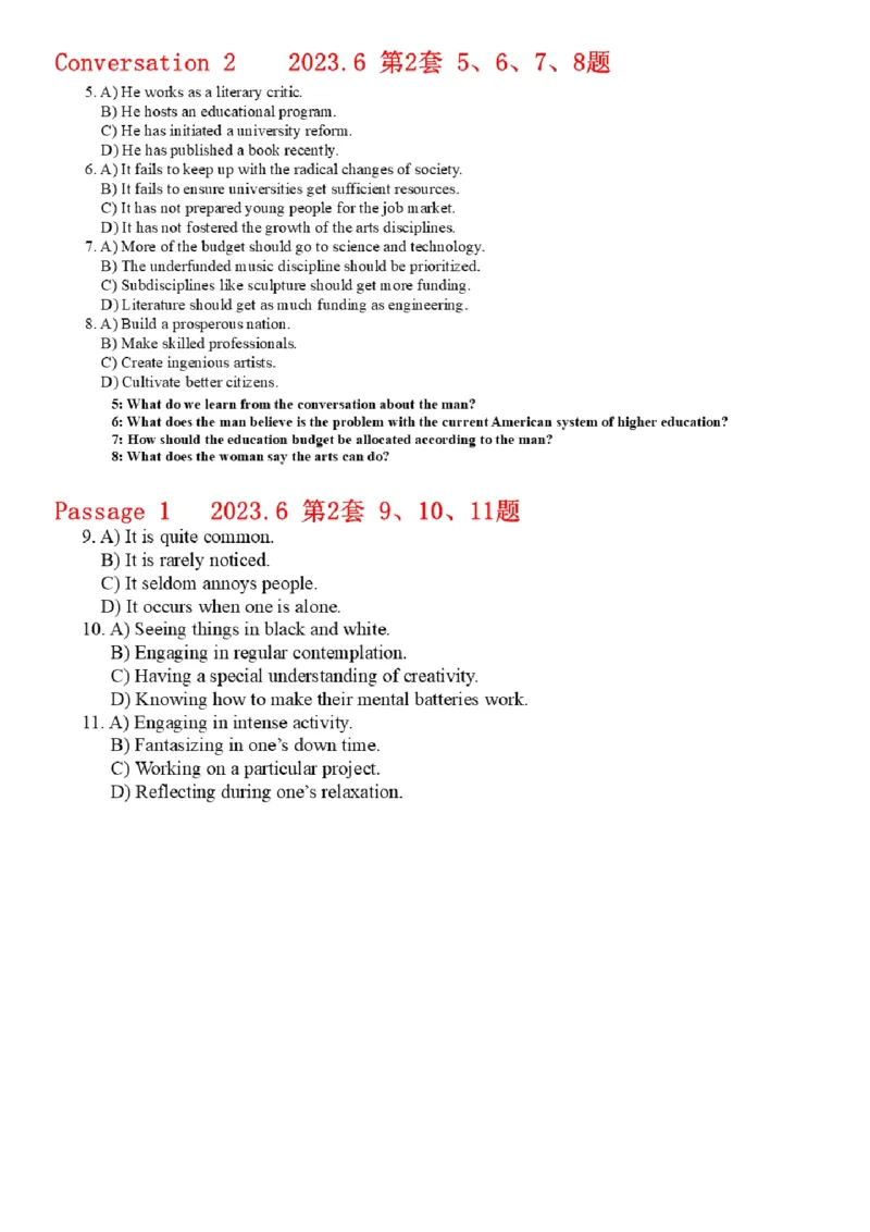 02.听力带练2（23年6月第2套）_2025刘晓燕四六级_其他机构_0、2025年12月六级_01.启航六级全程班马天艺_04.真题带练_03.听力