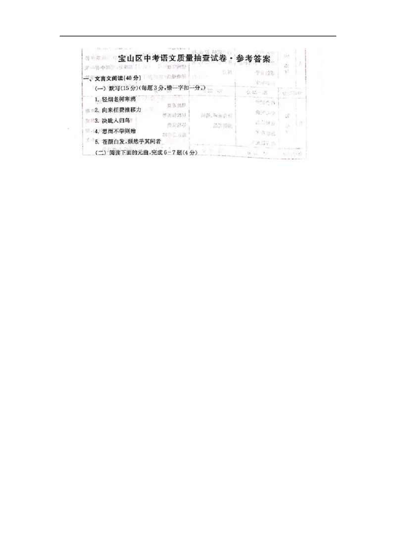 上海市宝山区2019届九年级4月质量调研（二模）语文答案（word版）_0122026上海中考一模二模真题试卷_2025-2012年_1.上海中考语文一模二模（14-24）_二模_2019中考语文二模答案