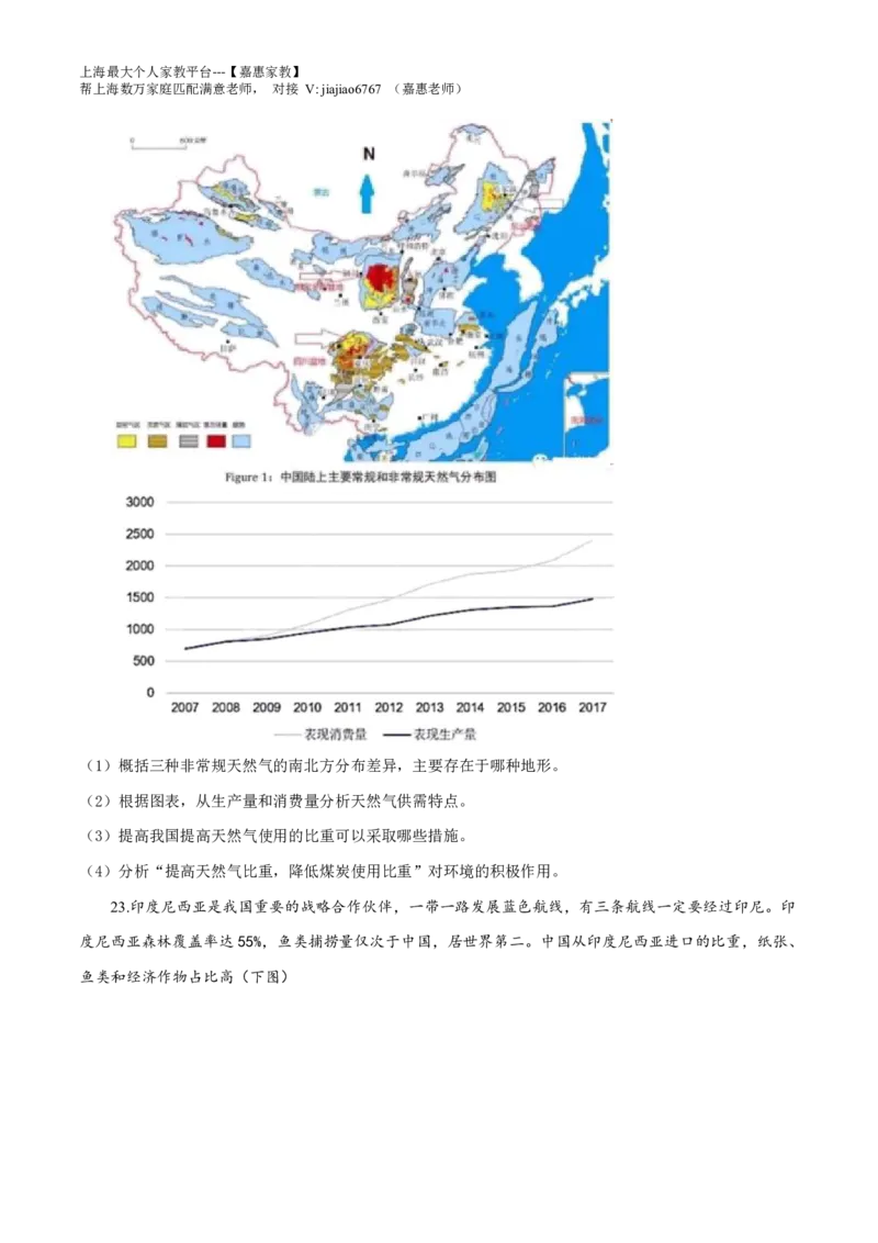 2019年上海市普通高中学业水平等级性考试地理试题（原卷版）_0122026上海中考一模二模真题试卷_2026年上海一模_上海1500初中高中试卷_高中_高考真题_8.上海高考地理2023-2014