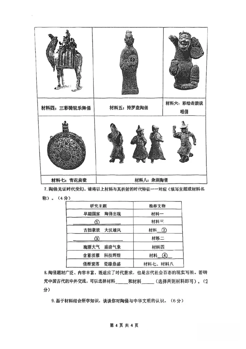2026上海初三一模闵行历史（原卷）(1)_0122026上海中考一模二模真题试卷_2026年上海一模_上海1500初中高中试卷_闵行区