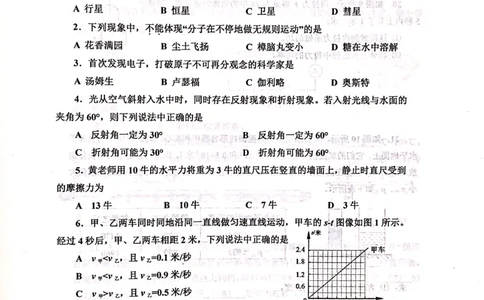 上海市闵行区2019届九年级上学期期末(二模）质量调研物理试题及答案（PDF版）_0122026上海中考一模二模真题试卷_2025-2012年_4.上海中考物理一模二模（14-24）_二模
