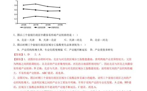 4.3产业转移与国际合作（练习）-备战2024年高考地理一轮复习考点帮（新高考专用）（解析版）_新高考复习资料_2024年新高考复习资料_一轮复习资料_第四部分区域发展