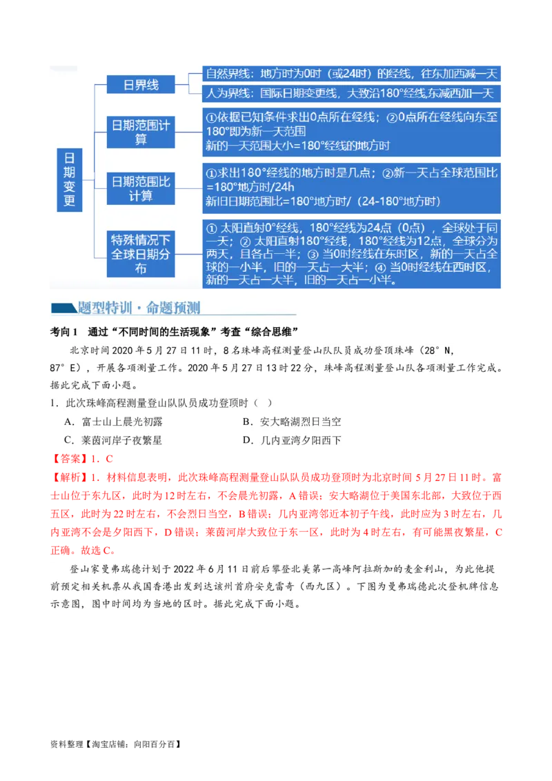 专题02地球运动规律（讲义）（解析版）_新高考复习资料_2024年新高考复习资料_二轮复习资料_2024年高考地理二轮复习讲练测（新教材新高考）_配套讲义_教师版（含答案解析）
