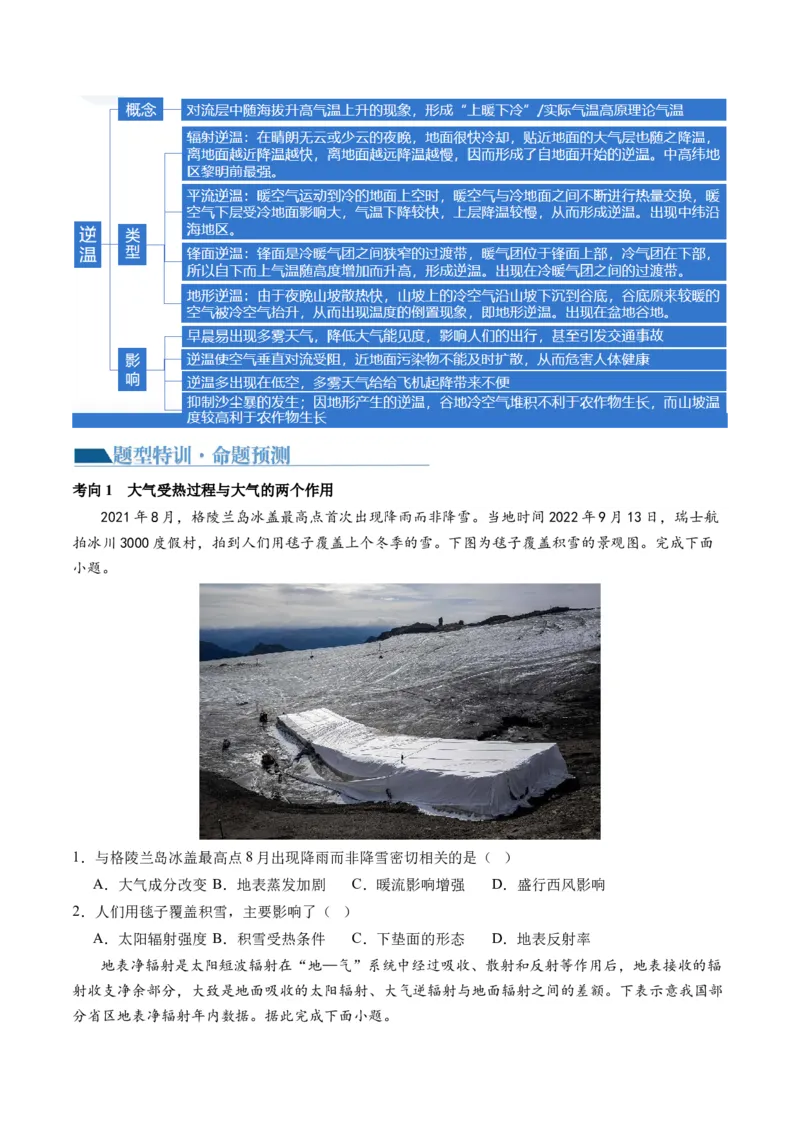 专题03大气运动规律（讲义）（原卷版）_新高考复习资料_2024年新高考复习资料_二轮复习资料_2024年高考地理二轮复习讲练测（新教材新高考）_配套讲义